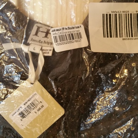 Haute Hippie Junk sequin Off the shoulders NWT L - Picture 2 of 3